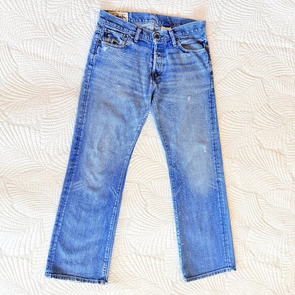 VTG Y2K Heavy Ounce Men's Relaxed Straight Leg Button Fly Jeans Size 32/32 - Picture 7 of 15